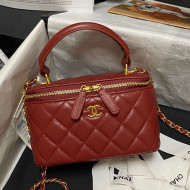 Chanel Vanity Case with Chain AP2199 Burgundy 2021