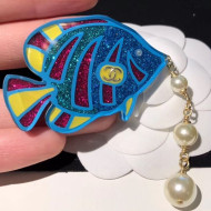 Chanel Fish Brooch Blue/Yellow/Red 2019