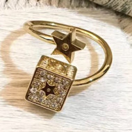 Dior Crystal Lucky Dice Star Ring White/Gold 2019