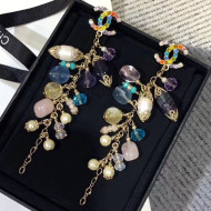 Chanel Colored Glass Pealrs Tassel Earrings AB1557 2019