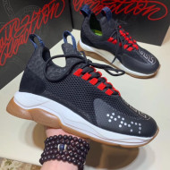 Versace Calfskin and Mesh Sneaker For Men Black 2019