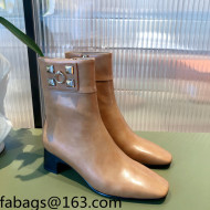 Hermes Calfskin Studded Short Boots Brown 2021
