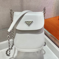Prada Brushed Leather Mini Bag 1BH185 White 2021