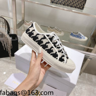 Dior Walk'n'Dior Sneakers in Black/White Oblique Embroidered Cotton with Macro Houndstooth Motif 2021  