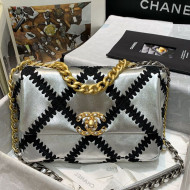 Chanel Crochet Quilted Lambskin 19 Flap Bag AS1160 Silver 2021