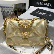 Chanel Crochet Quilted Lambskin 19 Flap Bag AS1160 Gold 2021