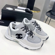 Chanel Suede & Mesh Sneakers G38299 Light Gray 2021 111730