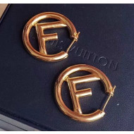 Fendi F Is Fendi Crinkle Metal Hoop Earrings Gold 2020