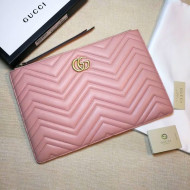 Gucci GG Marmont Matelassé Leather Pouch 476440 Pink 2020