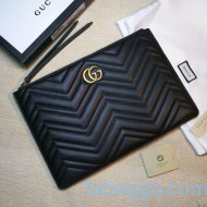 Gucci GG Marmont Matelassé Leather Pouch 476440 Black 2020