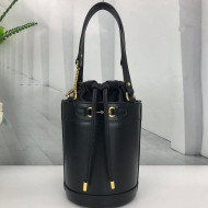 Gucci Horsebit 1955 Leather Small Bucket Bag 637115 Black 2020