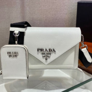 Prada Saffiano Leather Mini Envelope Bag 1BP020 White 2021