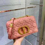 Dior Small Caro Chain Bag in Candy Pink Soft Cannage Calfskin 2021