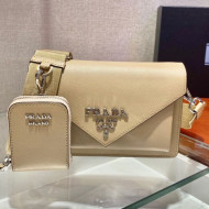 Prada Saffiano Leather Mini Envelope Bag 1BP020 Beige 2021