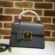 Gucci Padlock GG Leather Top Handle Bag ‎453188 Grey 2020