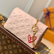 Louis Vuitton Pochette Coussin Chain Mini Bag in Monogram Leather M80834 Nude Pink Fall in Love 2021