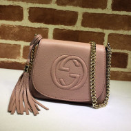 Gucci Soho Calfskin Mini Shoulder Bag 323190 Pink 2021