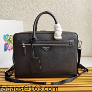 Prada Men's Saffiano Leather Business Briefcase Bag 2VE016 Black 2021