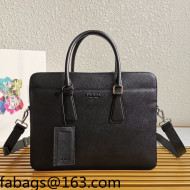 Prada Men's Saffiano Leather Business Briefcase Bag 2VE363 Black 2021