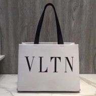 Valentino VLTN Garavani Shopper Tote Bag in Calfskin White 2018