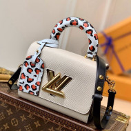Louis Vuitton Twist PM Handbag in Epi Leather and Leopard Print M58546 White 2021