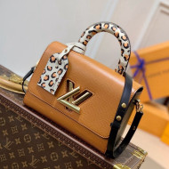 Louis Vuitton Twist MM Handbag in Epi Leather and Leopard Print M58689 Gold Brown For 2021 Wild at Heart