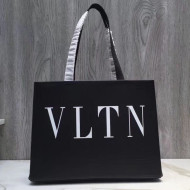Valentino VLTN Garavani Shopper Tote Bag in Calfskin Black 2018