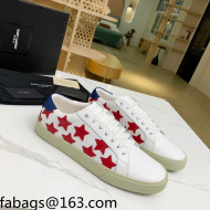 Saint Laurent Calfskin Star Sneakers White/Red 2021 111881