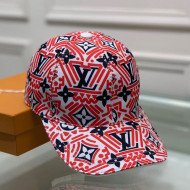 Louis Vuitton LV Crafty Baseball Hat Red 2020