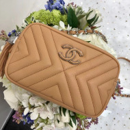 Chanel Calfskin Mini Camera Case Bag A57617 Apricot 2018