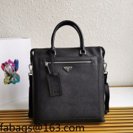 Prada Men's Saffiano Leather Business Top Handle Bag 2VG046 Black 2021