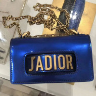 Dior Mini J'adior Flap Bag In Metallic Mirror Calfskin Blue Summer 2018