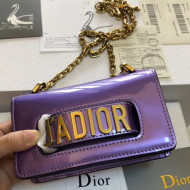 Dior Mini J'adior Flap Bag In Metallic Mirror Calfskin Purple Summer 2018