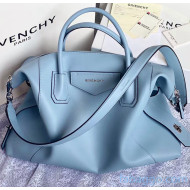 Givenchy Medium Antigona Soft Bag in Smooth Leather Light Blue 2020