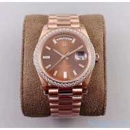 Rolex Datejust Watch 40mm With Crystal Pink Gold/Brown 2020 Top Quality 