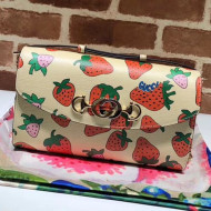 Gucci Zumi GG Gucci Strawberry Print Small Shoulder Bag ‎572375 2019
