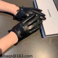 Chanel Lambskin and Cashmere Gloves with Bow Black 2021 27