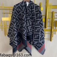 Fendi FF Wool Cape 140x140cm Grey 2021 110423
