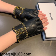 Chanel CC Lambskin Gloves Black 2021 30