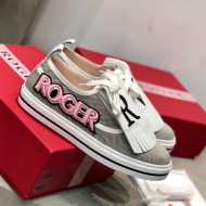 Roger Vivier Canvas Sneakers with Detachable Tassel Grey 2020