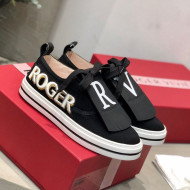 Roger Vivier Canvas Sneakers with Detachable Tassel Black 2020
