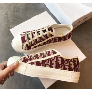 Dior Walk'N'dior Sneaker in Oblique Embroidered Canvas Burgundy 2019