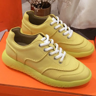 Hermes Turn Stitch Leather Sneaker Yellow 2019