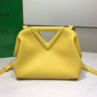 Bottega Veneta Calfskin Small Point Top Handle Bag Bright Yellow 2021