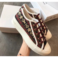 Dior Walk'N'dior Sneaker in Embroidered Patchwork Fabric Red/Multicolor 2019