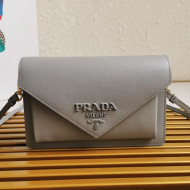Prada Saffiano Leather Mini Bag 1BP020 Grey 2020