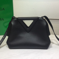 Bottega Veneta Calfskin Small Point Top Handle Bag Black 2021