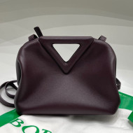 Bottega Veneta Calfskin Small Point Top Handle Bag Burgundy 2021