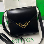 Bottega Veneta Box Calfskin Clip Squared Shoulder Bag Black 2021