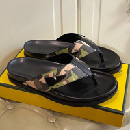 Fendi Men's Famouflage Flat Thong Sandals 05 2021